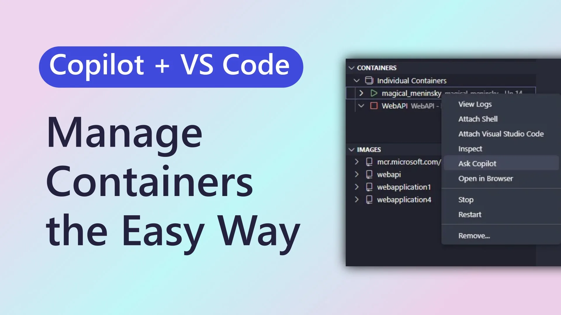Manage Containers the Easy Way: Copilot + VS Code